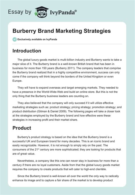 burberry marketing strategy example